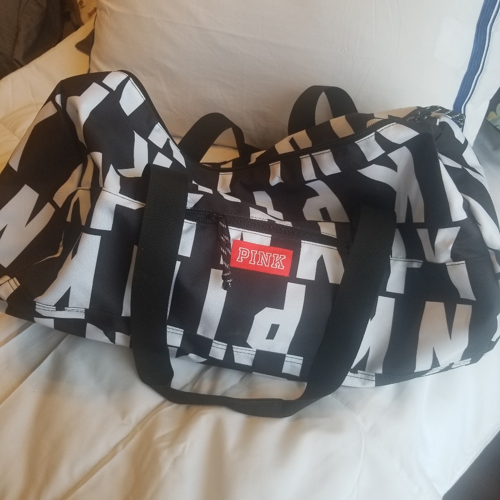 Pink duffle bag